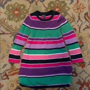 Gap 3T sweater tunic green, pink and navy